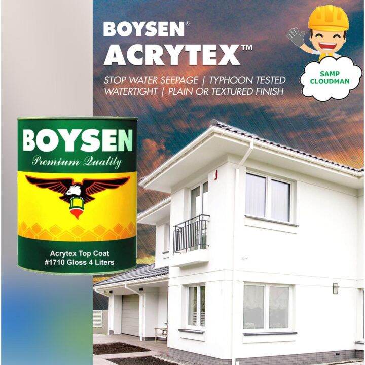 ♕Boysen Acrytex Paints Acrylic Sovent Based Coating Water tight Repels Water Gallon Size Lazada PH