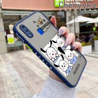 เคส Chenyyyka สำหรับ VIVO Y91 Y91i Y95การ์ตูนมีน้ำค้างแข็งโปร่งใส Pochacco น่ารักเคสขอบสี่เหลี่ยมด้านข้างแข็งรูปแบบปลอกซิลิโคนกล้องกันกระแทกเคสนิ่ม