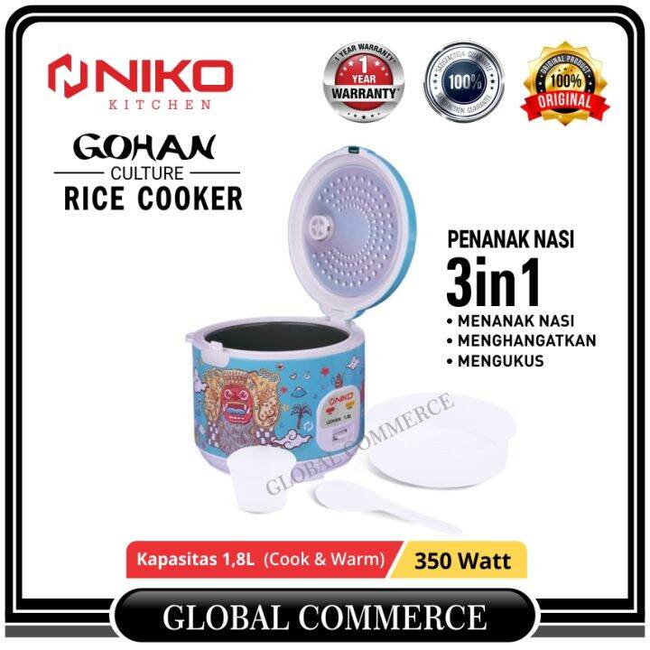 Rice Cooker Niko GOHAN 1,8 Liter Magic Com 3in1 GC18 Lazada Indonesia