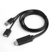 2 in 1 USB Female to -Compatible Male HDTV Adapter Cable 1080P Digital AV HD TV Projector Displays Converter Accessories