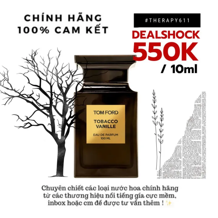 Nước hoa dùng thử Tom Ford Tobacco Vanille Test 10ml/20ml Spray / Chuẩn  authentic 