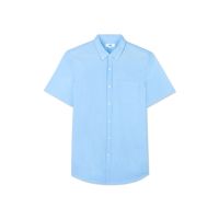 ㍿♧✈ AIIZ (เอ ทู แซด) - เสื้อเชิ้ตผู้ชายแขนสั้น ผ้าแชมเบรย์สีพื้นnMens Short Sleeve Chambray Shirts