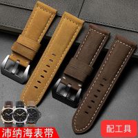 ▶★◀ Suitable for Crazy Horse leather Suitable for GT2GT3pro flat direct interface universal fat sea PAM441 watch strap genuine leather watch strap