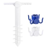 3/5 Spin Beach Umbrella Stand with Hook Spike Auger Keep Holder Adjustable Sunshade Bracket Equipment Outdoor Travel Accessories