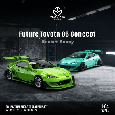 Time Micro 1:64 Toyot 86 Wide Body Modified Sports Car Diecast Model Acrylic Display Box Gift For Boy Collection Model
