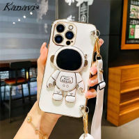 Kanavi เคสมือจับสำหรับโทรศัพท์มือถือยางนิ่มแฟชั่นนักบินอวกาศสำหรับ Samsung กาแล็คซี่ A10 A20 A30 A50 A50S M13 A30S A70 A70S A7 A750 A20S A21S M14 4G M23 5G เคสโทรศัพท์ TPU นุ่มพร้อมเชือกยาว