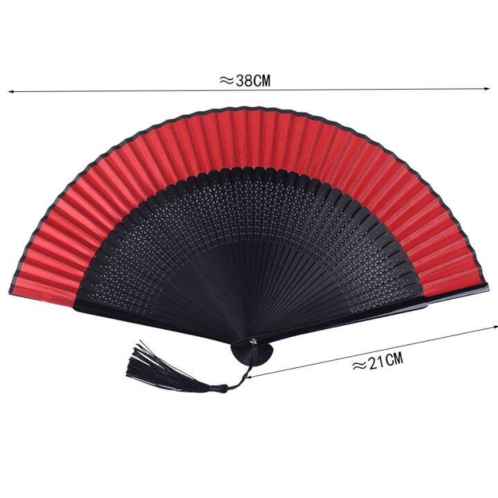 red-black-hand-held-bamboo-folding-fan-dance-folding-chinese-japanese-charming-elegant-vintage-retro-style-women-gifts