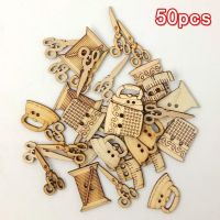 50Pcs New Laser Engraving Wood Chips （Random Shape） Artificial Flowers  Plants