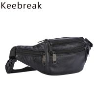 Vintage Leather Men Waist Bag Thin Outdoor Sports Tactical Pauch Male Small Running Fanny Pack Crossbody Chest Money Belt Bags