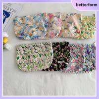 BETTERFORM ดอกทิวลิป กระเป๋าเครื่องสำอางพิมพ์ลาย ดอกโบตั๋น การพิมพ์ลาย กระเป๋าใส่ลิปสติก สวยดีครับ ผ้าคอตตอน กระเป๋าเก็บของสำหรับเดินทาง