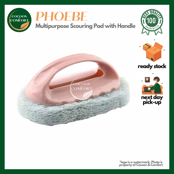 COCOON & COMFORT PHOEBE Thick Scrubbing Dish Scouring Sponge Brush Pad with Handle Scouring Pad