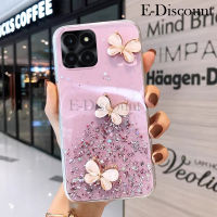 เคสโทรศัพท์ใหม่สำหรับ Honor X6A 4G ฝาปิดดวงจันทร์ประกายซิลิโคนเนื้อนิ่มโปร่งใสรูปผีเสื้อกันการตกสำหรับเคส Honor X6A