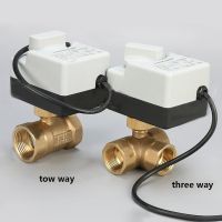 AC220V DN15 DN20 DN25 Brass Electric Valve 2-way Motorized Ball Valve Three Wires Electric Actuato with Manual Switch