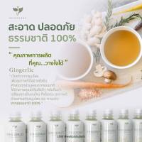 ( Promotion 8 ขวด ) GINGERLIC น้ำกระเทียมขิงสกัด น้ำสมุนไพรสกัดเย็น กระเทียม + ขิง + มะนาว + น้ำแอปเปิ้ลไซเดอร์ ช่วยลดไขมัน ลดน้ำตาล