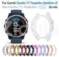 Zionia ที่มีสีสัน TPU ผิวง่ายเปลี่ยนเคสปกคลุมเชลล์สำหรับ Garmin Quatix 7 Sapphire Quatix7 47mm Epix (Gen 2) สมาร์ทกีฬาดูอุปกรณ์เสริม