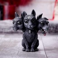 Cute Animal 3 Heads Dog Statue Decorative Figurines Resin Crafts Halloween Ornament Automotive Interior Decoration Car Decorate