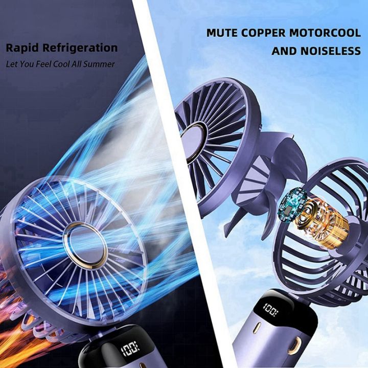 handheld-fan-portable-fan-5000mah-rechargeable-5-speeds-with-led-display-90-adjustable