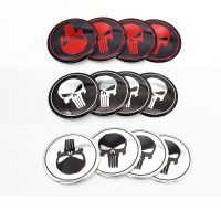 4 pieces 56mm 5.6 cm Car wheel center hub caps Punisher Skull Logo Emblem Badge Sticker Tire