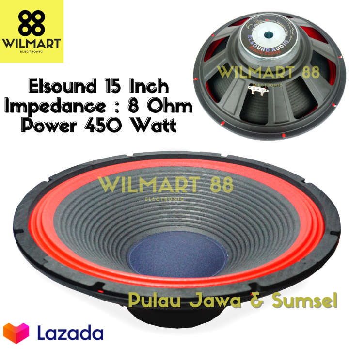 Full Range Speaker Bass 15 Speaker Elsound 15 Inch Woofer 450 Watt Original Coil 2 5cm