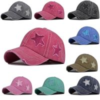 HOT★เบสบอลหมวกหมวก Snapback หมวกผู้หญิงเบสบอลหมวกรูปแบบดาว Horsetail หมวก Hip Hop Fitted Cap หมวกสำหรับผู้ชายผู้หญิงบด multicolor