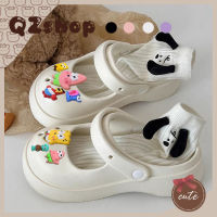 QZshop สวยมาก?รองเท้าแตะรัดส้นแฟชั่นผู้หญิง พื้นหนามีกันลื่น รองเท้ารัดส้นแถมตัวติด ใส่ทำงานก็น่ารัก ใส่เที่ยวก็คิ้วท์แบ๊วสะบัด?