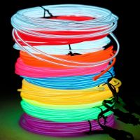 ：{“： Glow EL Wire Neon Ambient Light DIY Costumes Car Decoration Lights Party Dance Flexible Cuttable LED Strip 1M/3M/5M