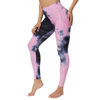 【YD】 Tie Dye Ink Leggings Waist Anti Cellulite Push Up Tights Gym Workout Butt Lifting Pants