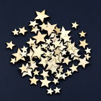 100Pcs Mixed Star Shape Wooden Buttons DIY Scrapbook Craft Clothing Decor Button Christmas  Gift Haberdashery