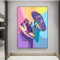 2023 ◐♕☄ Street Graffiti Art Fashion Sneakers Posters Canvas Paintings and Prints Modern Wall Art Pictures for Living Room Home Decor