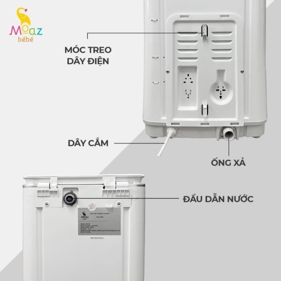 Máy giặt mini moaz bébé mb-036, máy giặt quần áo cho bé siêu sạch - ảnh sản phẩm 8