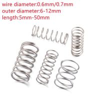 10Pcs wire diameter 0.6mm 0.7mm Stainless Steel Compression Spring Mini Springs length 10mm to 50mm