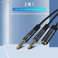 3.5mm Female To 2 Male Jack Audio Splitter Cable For headset Microphone Extension computer conversion Headset to PC Adapter