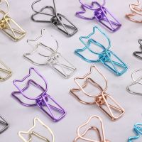 6PCs/Set Hollowed Out Design Metal Binder Clip Long Tail Clips Office Hand Book Folder Paper Organizer Stationery Fish Clip