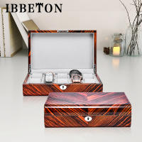 IBBETON High Quality Watch Storage Box Jewelry Box Wooden Transparent Acrylic Board Display Box Dustproof Lockable Watch Box
