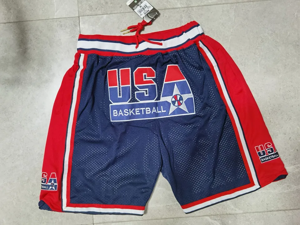 NBA_ Men Basketball Shorts JUST DON Pocket Retro Team Stitched