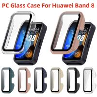 กระจก + เคสสำหรับ Huawei Band 8 Casing PC ป้องกันปกป้องหน้าจอสมาร์ทวอท์ชตัวกันกระแทกสำหรับ Huawei Huawei ฝาครอบ8