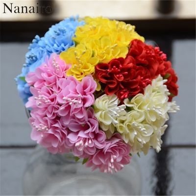 ☞ 60pcs 3cm Mini Silk Rose Artificial Flowers Bouquet For Wedding Party Decoration DIY Scrapbooking Wreath Craft Fake Flower