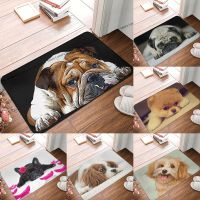 【CC】✶♤  French Bulldog Non-slip Doormat English British Prayer Pattern