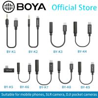 BOYA BY-K1 Series Audio Adapter Cable 3.5mm TRS (Male) to Lightning (Male) for Wireless Microphone PC Android iPhone DSLR Vlog Cables