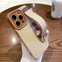 BGF Leather Texture Wrist Holder Shockproof iPhone 13 12 14 XS X XR 8 7 Soft Silicone Cover