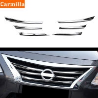 Carmilla Car Grille Trim for Nissan Versa Latio Almera Sunny 2015 2016 2017 Front Grille Decoration Cover Stickers ABS Chrome