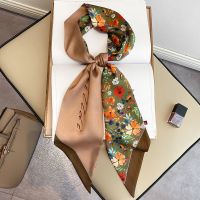 ★New★ Thin and narrow long strip small silk scarf womens spring and autumn 2021 new fashion all-match hair tie scarf foreign style decoration matching shirt