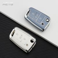 Fashion TPU Car Key Case Full Cover Fob For VW Volkswagen Golf 7 MK7 Tiguan MK2 For SEAT Ateca Leon FR 2 Ibiza For Skoda Octavia Key Chains