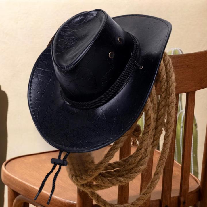 pu-leather-cowgirl-hat-trendy-western-headwear-unisex-cowboy-hat-lightweight-outdoor-cap-stylish-cowgirl-hat