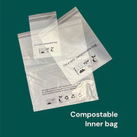 Compostable inner bag | ซองใส ฝากาว สำหรับแพ็คสินค้า จากแป้งข้าวโพดย่อยสลายได้ (แพ็ค 50 ใบ)