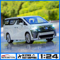 KLT ขนาด1:24 Toyota Vellfire MPV โลหะลูกเต๋าของเล่นโมเดลรถยนต์ยานพาหนะดายแคสสำหรับเด็ก3ถึง5ปี7ถึง12ปีจำลองเสียงคริสต์มาสปีใหม่ของขวัญงานอดิเรก Collection