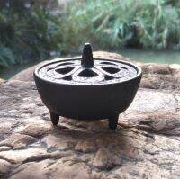 Black Cast Iron Lotus Shaped Diffuser Cone Frame Incense Burner Holder Bowl