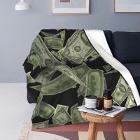 New Style Dollar Flying Money Fleece Flannel Blanket American Currency Cheap Cute Super Soft Blanket for Living Room Sofa Couch King Size