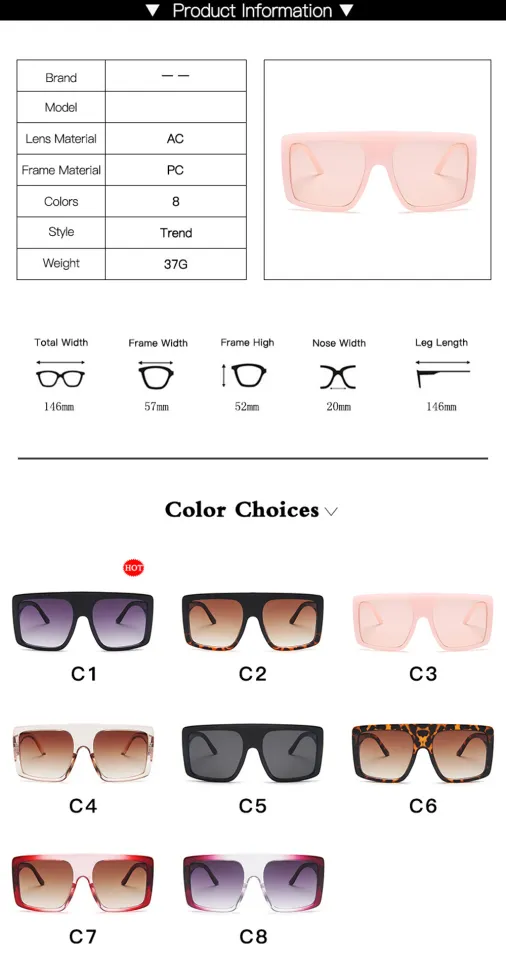 2023 Luxury Square Flat Top Sunglasses For Women Fashion Brand Big Half  Frame Sun Glasses Ladies Trendy Gradients Eyeglasses - AliExpress