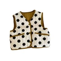 （Good baby store） 2022 Autumn Winter Thick Warm Polka Dot Vest Kid Clothes Baby Girl Clothes Children Clothes For 2 6 Years